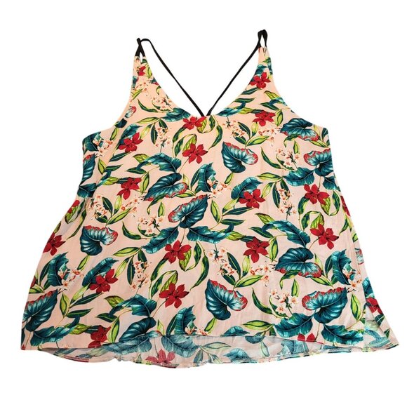 TOPSHOP Womens SZ 12 Floral Double Strap Tank Top Summer Spring - Picture 2 of 7